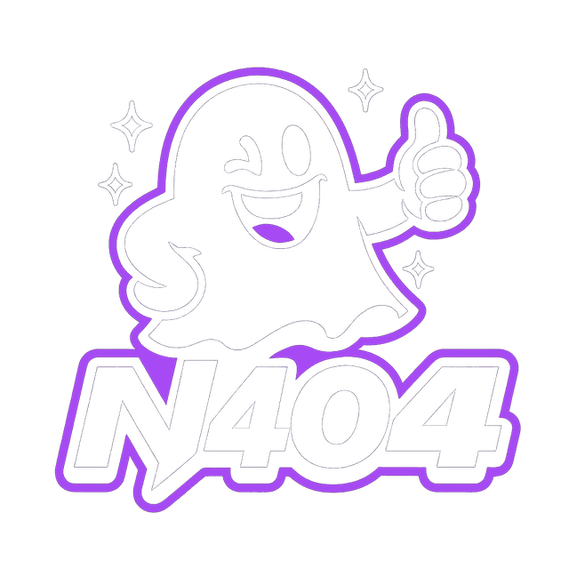Ghost logo above N404 brand name